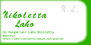 nikoletta laho business card